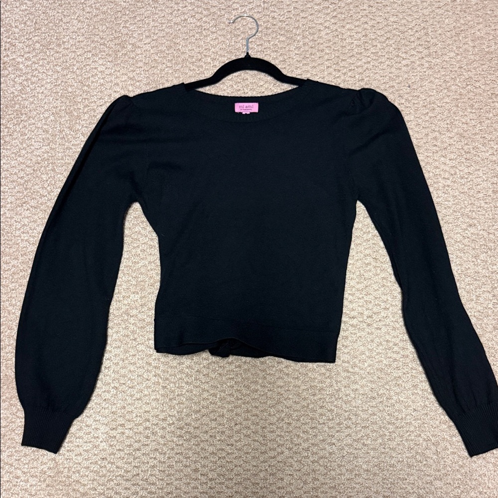 Francesca's Collections Black Long Sleeve Top